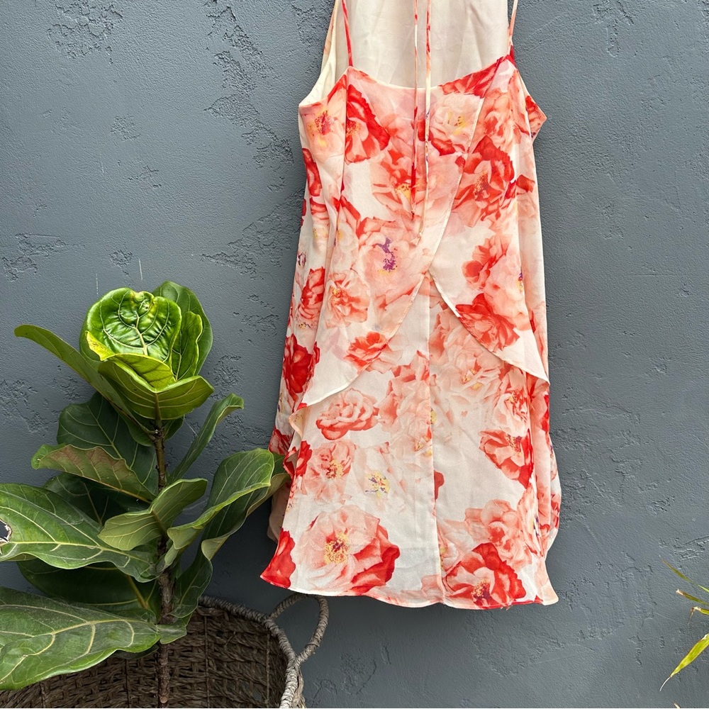 Chiffon Floral Pattern Layered Spring Dress - Picture 3 of 9